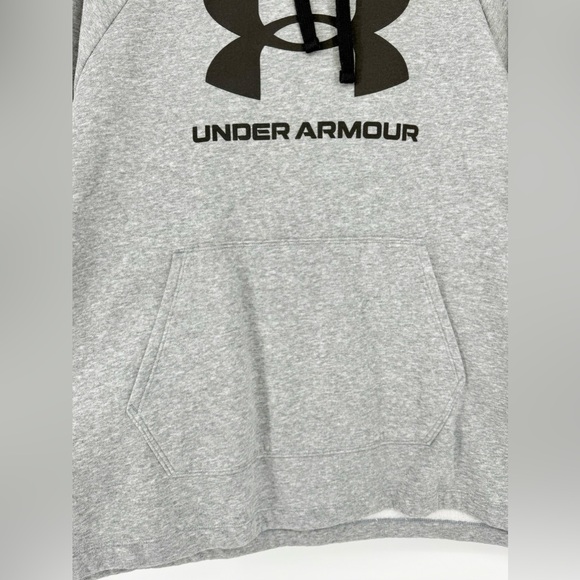 Under Armour Heather Gray Hoodie with Black Logo - Picture 3 of 6